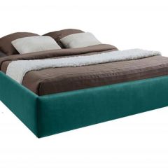 Кровать Подиум с ПМ 1600 (велюр бирюзовый) в Миассе - miass.mebel24.online | фото