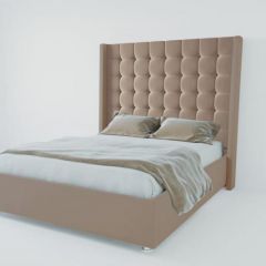 Кровать Венеция ЛЮКС без основания 2000 (велюр серый) в Миассе - miass.mebel24.online | фото
