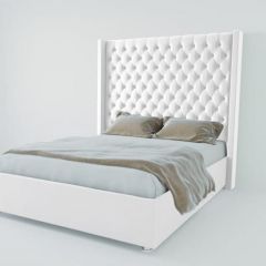 Кровать Версаль ЛЮКС без основания 1600 (экокожа белая) в Миассе - miass.mebel24.online | фото