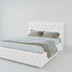 Кровать Версаль 1600 без основания (экокожа белый) в Миассе - miass.mebel24.online | фото 1