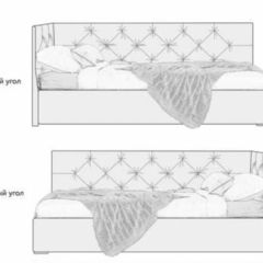 Кровать угловая Лэсли интерьерная +основание (120х200) в Миассе - miass.mebel24.online | фото 2