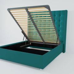 Кровать Венеция ЛЮКС с ПМ 1200 (велюр бирюзовый) в Миассе - miass.mebel24.online | фото
