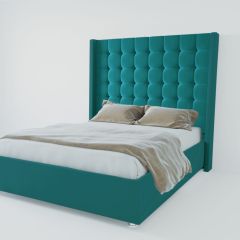 Кровать Венеция ЛЮКС с ПМ 1200 (велюр бирюзовый) в Миассе - miass.mebel24.online | фото 2
