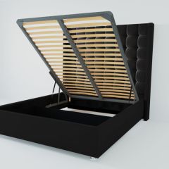 Кровать Венеция ЛЮКС с ПМ 800 (экокожа кольт ч) в Миассе - miass.mebel24.online | фото