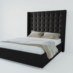Кровать Венеция ЛЮКС с ПМ 800 (экокожа кольт ч) в Миассе - miass.mebel24.online | фото 2