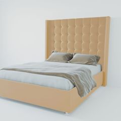 Кровать Венеция ЛЮКС с ПМ 900 (экокожа бежевая) в Миассе - miass.mebel24.online | фото 2