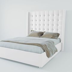 Кровать Венеция ЛЮКС с ПМ 900 (экокожа белая) в Миассе - miass.mebel24.online | фото 2