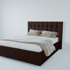 Кровать Венеция с ПМ 1200 (экокожа коричневая) в Миассе - miass.mebel24.online | фото 2