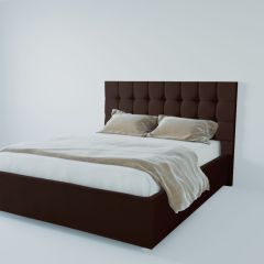 Кровать Венеция с ПМ 2000 (экокожа коричневая) в Миассе - miass.mebel24.online | фото 2