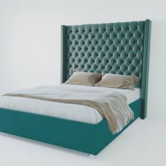 Кровать Версаль ЛЮКС с ПМ 1200 (велюр бирюзовый) в Миассе - miass.mebel24.online | фото