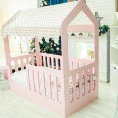 Кровать-домик без ящика 800*1600 (Розовый) в Миассе - miass.mebel24.online | фото