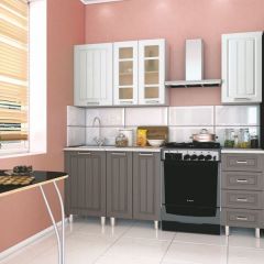 Кухня модульная Луксор серый-белый в Миассе - miass.mebel24.online | фото 1