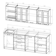 Кухонный гарнитур Лоретта компакт 2200 мм в Миассе - miass.mebel24.online | фото 2