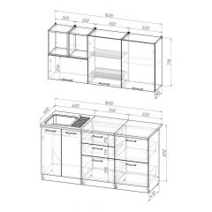 Кухонный гарнитур Надежда стандарт 4 1600 мм в Миассе - miass.mebel24.online | фото 2