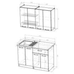 Кухонный гарнитур Ольга лайт 1 1200 мм в Миассе - miass.mebel24.online | фото 2