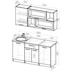 Кухонный гарнитур Паола стандарт 1600 мм в Миассе - miass.mebel24.online | фото 2