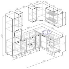 Кухонный гарнитур угловой Бланка 2400х1600 (Стол. 26мм) в Миассе - miass.mebel24.online | фото 3