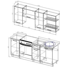 Кухонный гарнитур Вегас 2000 (Стол. 26мм) в Миассе - miass.mebel24.online | фото 3