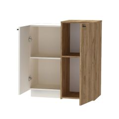 Квадро К-2 Комод 2дв. (ЛДСП миндаль-дуб крафт золотой) в Миассе - miass.mebel24.online | фото 2