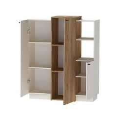 Квадро К-3 Комод 3дв (ЛДСП миндаль-дуб крафт золотой) в Миассе - miass.mebel24.online | фото 2