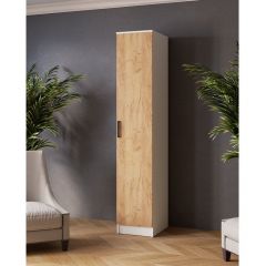 ЛАРС Пенал Белый/Дуб крафт золотой в Миассе - miass.mebel24.online | фото