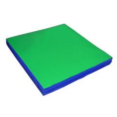 Мат гимнастический 1х1х0,08м цв. синий-зеленый в Миассе - miass.mebel24.online | фото 1