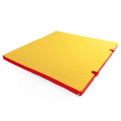 Мат гимнастический 1х1х0,08м с вырезом под стойки цв. красный-желтый в Миассе - miass.mebel24.online | фото