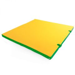 Мат гимнастический 1х1х0,05м с вырезом под стойки цв. зеленый-желтый в Миассе - miass.mebel24.online | фото 1
