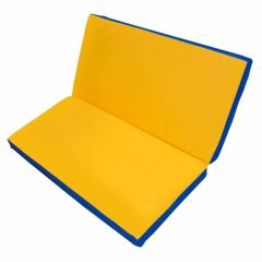 Мат гимнастический 1х1х0,1м складной цв. синий-желтый в Миассе - miass.mebel24.online | фото