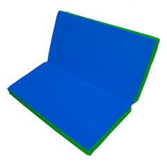 Мат гимнастический 1х1х0,1м складной цв. зеленый-синий в Миассе - miass.mebel24.online | фото