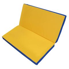 Мат гимнастический 1х1х0,05м складной цв. синий-желтый в Миассе - miass.mebel24.online | фото 1