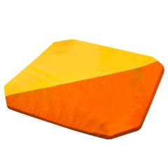 Мат гимнастический 1,3x1,3x0,05м складной скошенные углы цв.оранжевый-желтый в Миассе - miass.mebel24.online | фото 1
