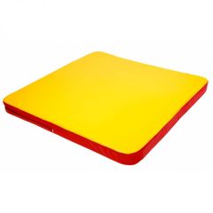 Мат гимнастический 1,36х1,36х0,08м складной закругленные углы цв. красный-желтый (для ДСК Игрунок) в Миассе - miass.mebel24.online | фото