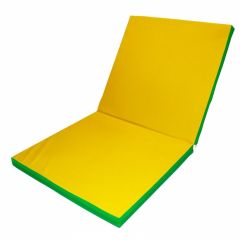 Мат гимнастический 2х1х0,1м складной цв. зеленый-желтый в Миассе - miass.mebel24.online | фото