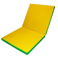 Мат гимнастический 2х1х0,08м складной цв. зеленый-желтый в Миассе - miass.mebel24.online | фото 1