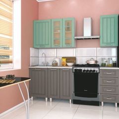 Модульная кухня Луксор серый-бирюза в Миассе - miass.mebel24.online | фото