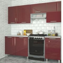 Модульная кухня Танго бордо в Миассе - miass.mebel24.online | фото 1