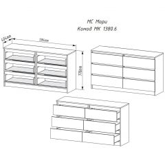 МОРИ МК 1380.6 Комод (графит) в Миассе - miass.mebel24.online | фото 3