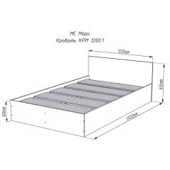 МОРИ КРМ 1200.1 Кровать (настил) графит в Миассе - miass.mebel24.online | фото 3