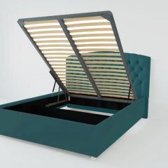 Кровать Берлин с ПМ 1200 (велюр бирюзовый) в Миассе - miass.mebel24.online | фото 2