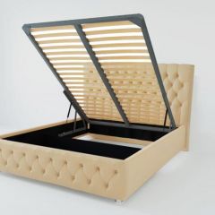 Кровать Версаль с ПМ 1200 (экокожа бежевая) в Миассе - miass.mebel24.online | фото 2