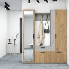 Прихожая Прайм-1 (Дуб Крафт Золотой/Бетонный камень) в Миассе - miass.mebel24.online | фото