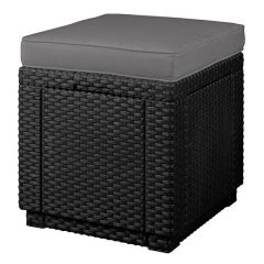 Пуфик Куб с подушкой (Cube with cushion) графит - прохладный серый в Миассе - miass.mebel24.online | фото 1