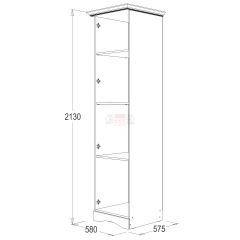 Шкаф 1-но дверный для белья Ольга 1Н в Миассе - miass.mebel24.online | фото 2