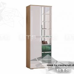 ФЛАЙ Шкаф 2-х створчатый ШК-04 (дуб сонома/белый) в Миассе - miass.mebel24.online | фото 2