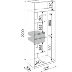 Шкаф 2 двери Глэдис М22 (ЯШС/Белый) в Миассе - miass.mebel24.online | фото 3