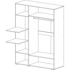 Шкаф 3-х створчатый Ненси 1500 (Венге/Белый глянец) в Миассе - miass.mebel24.online | фото 2