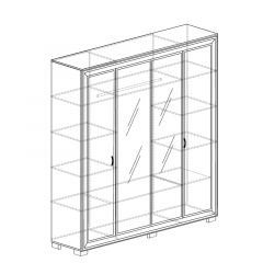 Шкаф 4-дверный со стеклом №367 Афины в Миассе - miass.mebel24.online | фото 2