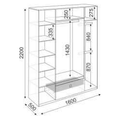 Шкаф 4 двери Глэдис М24 (ЯШС/Белый) в Миассе - miass.mebel24.online | фото 3