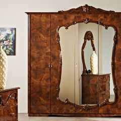 Шкаф 5-и дверный с зеркалами (20.145) Тициана (орех) в Миассе - miass.mebel24.online | фото 2